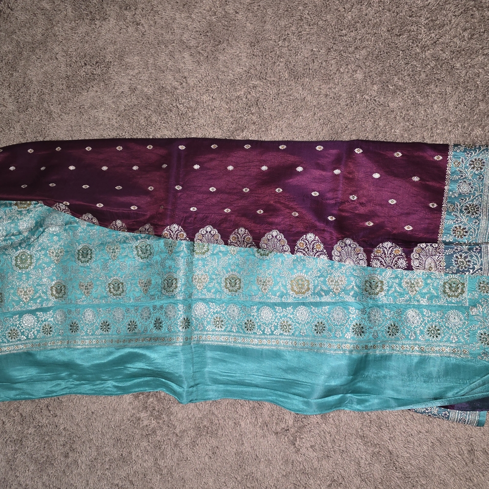Bombay Purple and Teal Saree